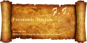Fernbach Ibolya névjegykártya