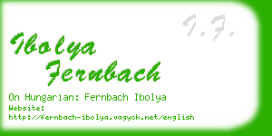 ibolya fernbach business card